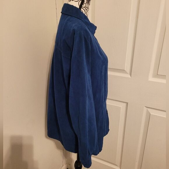 Notations‎ blue suede button up shirt - Picture 2 of 5